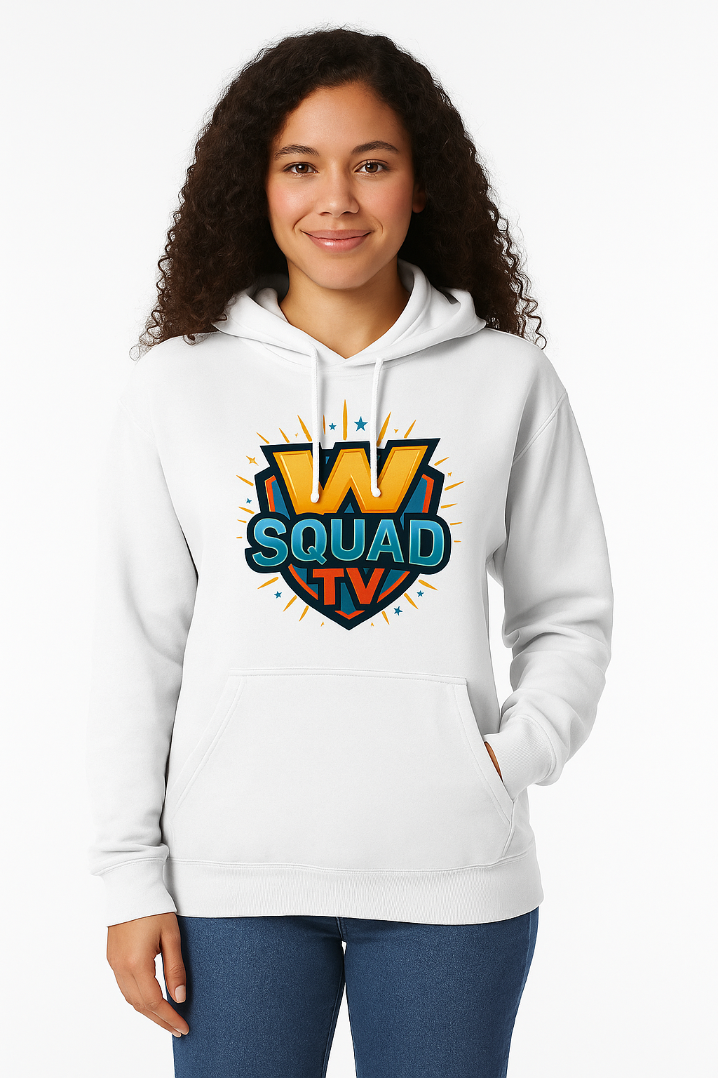 Hoodie - White Center Logo