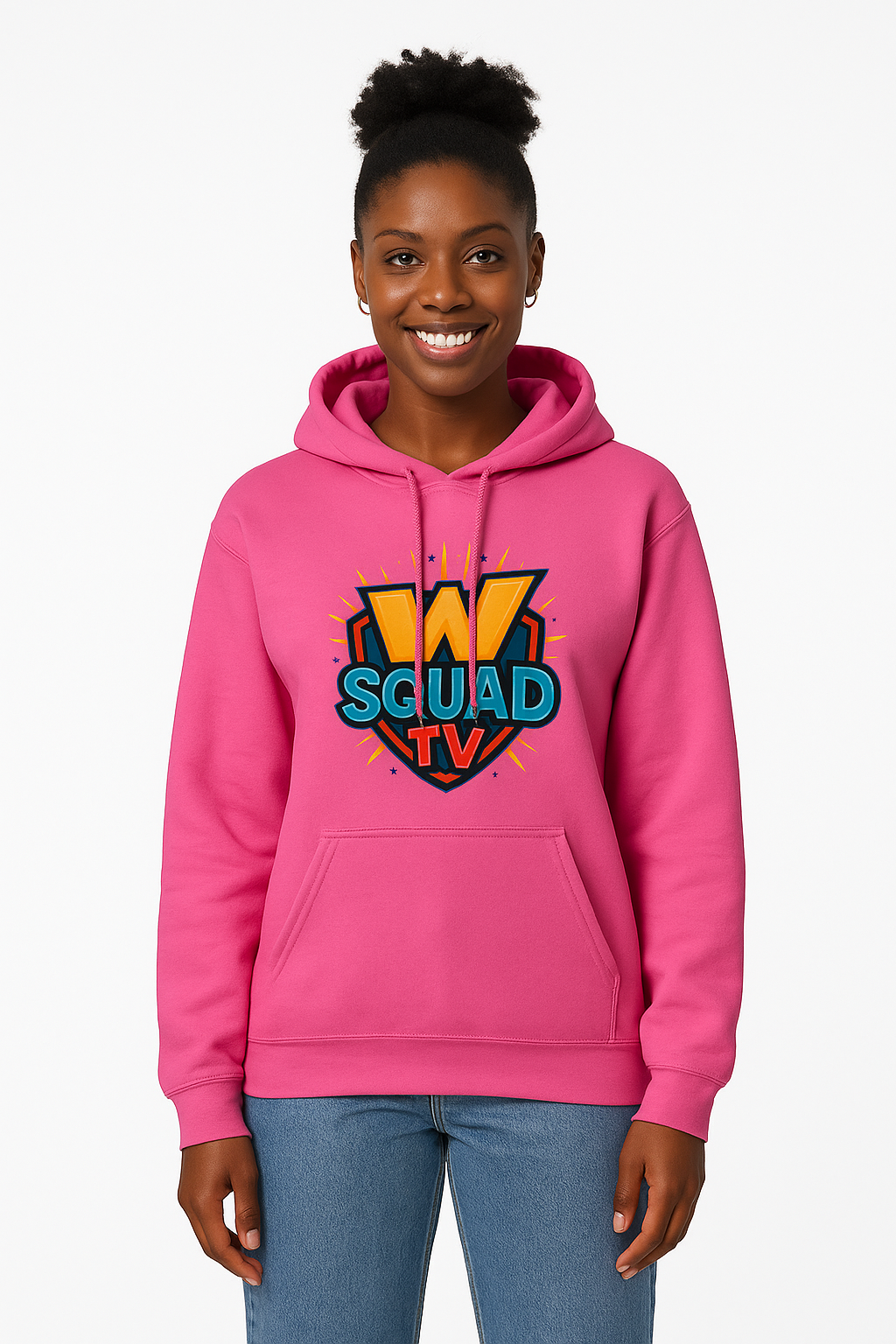 Hoodie - Pink Center Logo